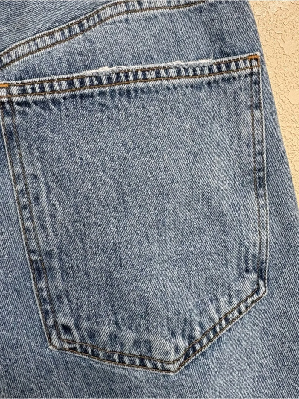 AGOLDE Criss Cross Straight Leg Jeans Blue Distressed Raw Hem 29 - Picture 9 of 11